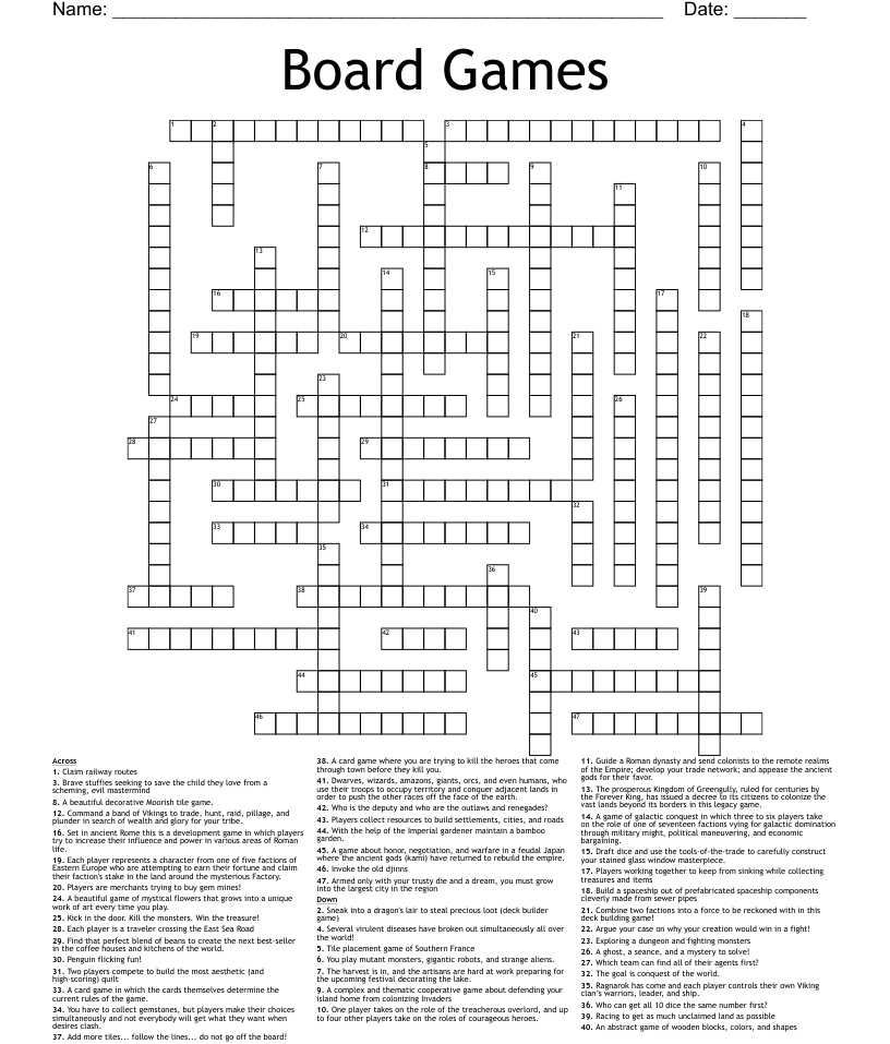 Military Board Game Crossword: A Strategic Puzzle