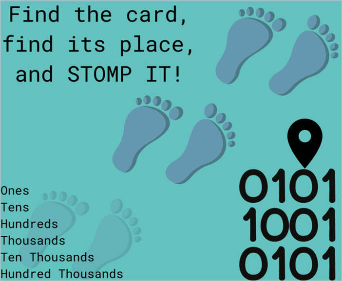 Stomp it place value math game game rules - how to play stomp it place value math game